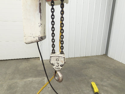 Coffing EC.6016.4 3 Ton Electric Chain Hoist 16/4 FPM 13'Lift Power Trolley 460V