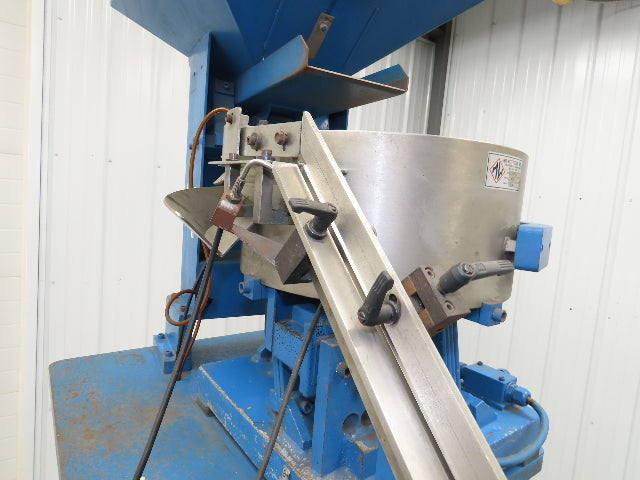 Mid West Vibratory Screw Feeder Bowl 15" Hopper 24x24" Hopper Foot Pedal Control