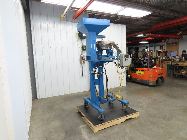 Mid West Vibratory Screw Feeder Bowl 15" Hopper 24x24" Hopper Foot Pedal Control