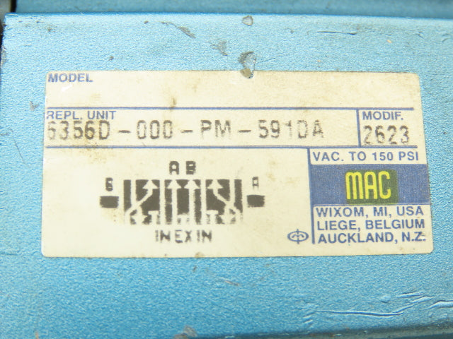 Mac 6356D-000-PM-591DA Pneumatic Solenoid Valve 4/2-way 24VDC PR63C-25AA