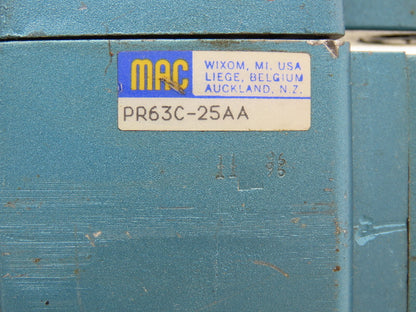 Mac 6356D-000-PM-591DA Pneumatic Solenoid Valve 4/2-way 24VDC PR63C-25AA