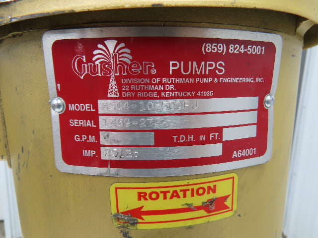 Gusher MSC4-10-500FJ Multi-Stage Immersion Coolant Pump 5Hp 230/460V 3PH 3/4"NPT