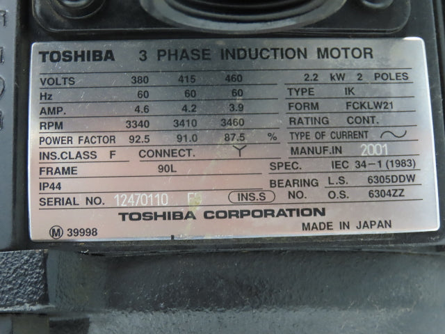 Ebara 50VTP2/9 62.2C Multi-Stage Immersion Coolant Pump 300L/min 2.2kw 460V 3PH