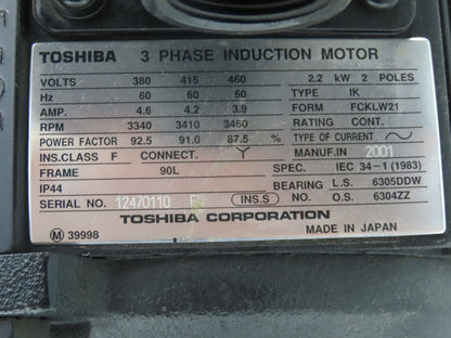 Ebara 50VTP2/9 62.2C Multi-Stage Immersion Coolant Pump 300L/min 2.2kw 460V 3PH
