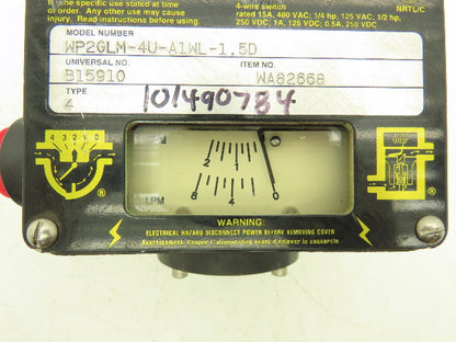 UFM WP2GLM-4U-A1WL-1.5D Flow Meter Monitor 1/2" NPT Port 2 GPM 3 Wire Switch
