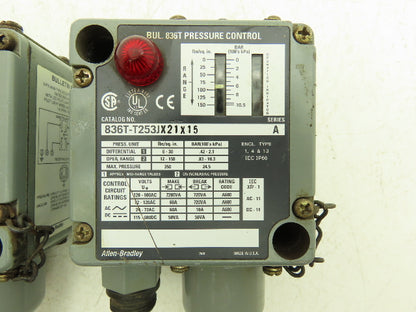 Allen Bradley 836T-T253JX21X15 Series A Pressure Control 6-30 PSI Diff Lot of 2