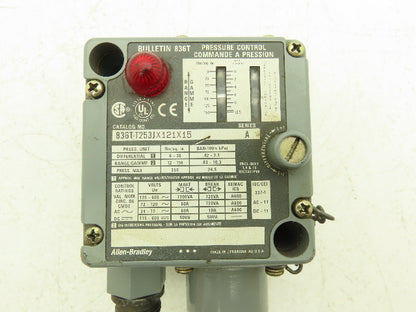 Allen Bradley 836T-T253JX121X15 Series A Pressure Control 6-30 PSI Differential