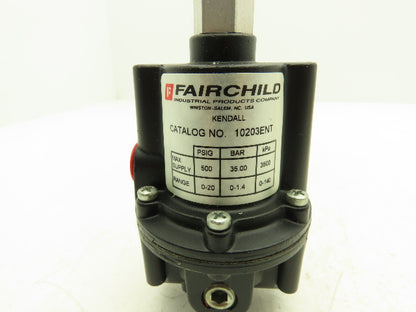 Fairchild 10203ENT Kendall Pressure Regulator 0-20PSI Range 500 PSI Max 3/8" NPT