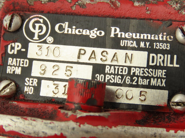 Chicago Pneumatic CP-310 Pneumatic 1/2" Drill Jacobs Chuck 925 RPM Rated 30PSI