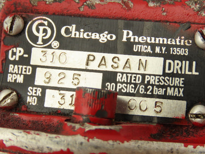 Chicago Pneumatic CP-310 Pneumatic 1/2" Drill Jacobs Chuck 925 RPM Rated 30PSI