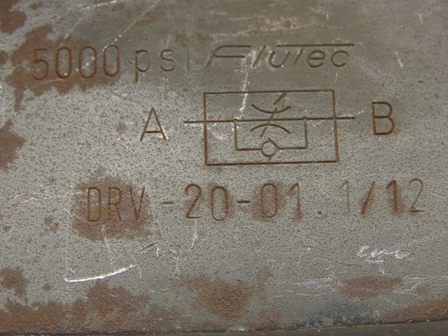 Flutec DRV-20-01.1/12 Hydraulic Flow Control Needle Valve 1-1/4 NPT 5000 PSI