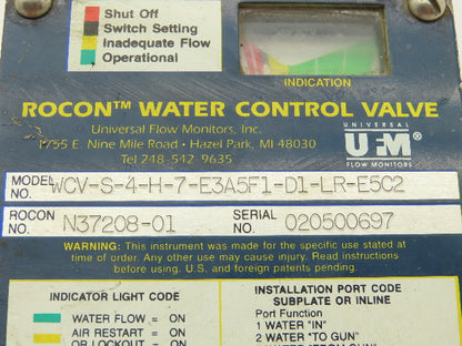 UFM Rocon WCV-S-4-H-7-E3A5F1-D1-LR-E5C2 Bronze Water Flow Control Valve 1/2"npt