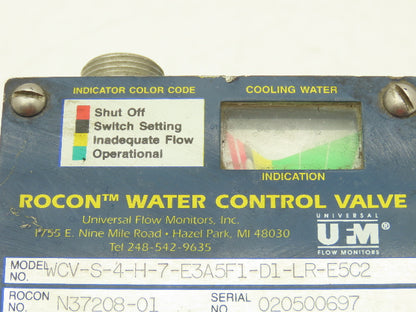 UFM Rocon WCV-S-4-H-7-E3A5F1-D1-LR-E5C2 Bronze Water Flow Control Valve 1/2"npt