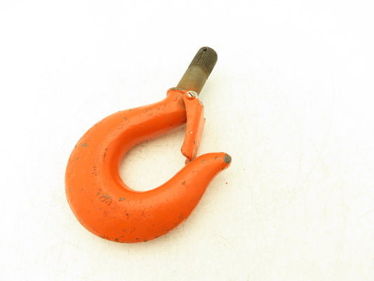 CM Lodestar 3-4 Ton Chain Hoist Upper Hook Threaded Shank w/Latch No 9 Orange