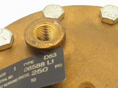 Cash Valve D53 Valve Brass 1" NPT Pilot Operated Max Working Press 250PSI N/O