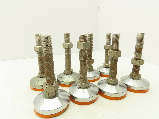 Rubber Machine Leveling Feet M20-2.5x 120mm Thread 80mm Foot Adjustable Set of 8
