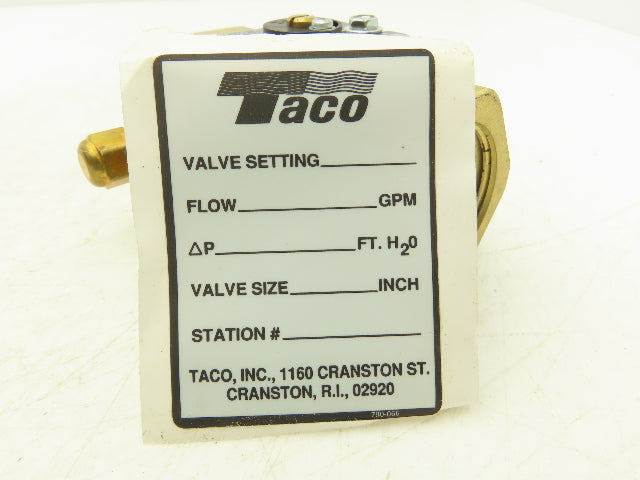 Taco CS125-T4 Circuit Setter Ball Valve 250 PSI 1-1/4" NPT W/Memory Stop