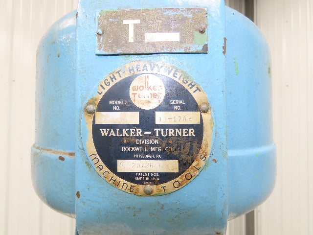 Walker Turner Drill Press 20" Variable Speed 6" Stroke 1 HP 230/460V No Feeder