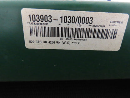 Dematic 42"x 28' Flat to Incline Belt Conveyor RH Center Drive 460V 95fpm 118"H