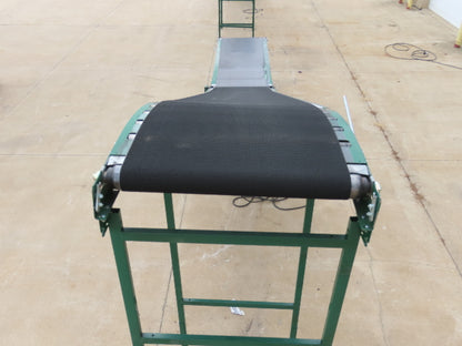 Dematic 42"x 28' Flat to Incline Belt Conveyor RH Center Drive 460V 95fpm 118"H