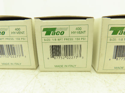 Taco 400 Hy-Vent 1/8" NPT 150PSI Automatic Hot Water Air Vent Lot of 12
