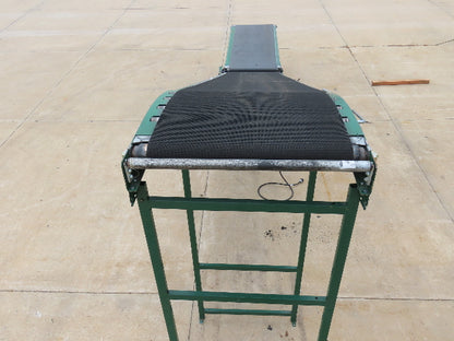 Dematic 42"x 28' Flat to Incline Belt Conveyor RH Center Drive 460V 95fpm 118"H