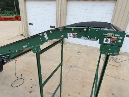 Dematic 42"x 28' Flat to Incline Belt Conveyor RH Center Drive 460V 95fpm 118"H