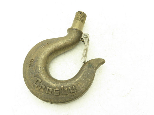 Crosby 319B JB 3.5 Ton Bronze Rigging Hoist Hook Threaded Shank w/Latch