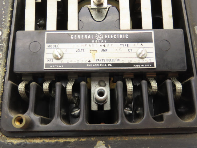 General Electric 12HFA51A48F Overcurrent Time Delay Relay 6 VDC Type HFA