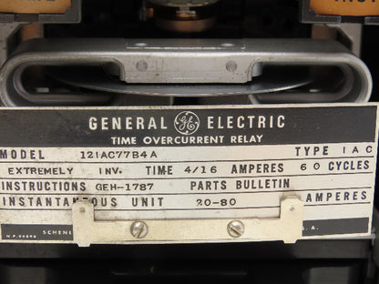 General Electric 12IAC77B4A Overcurrent Time Delay Relay 4-16 Amp Type IA C