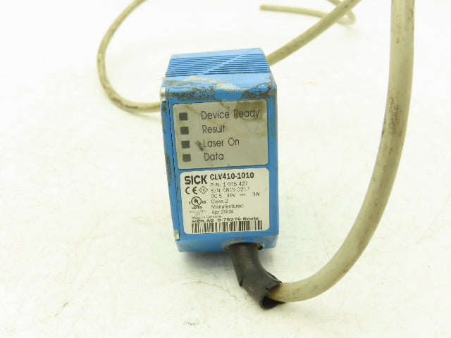 Sick 1015427 Fixed Mount Barcode Scanner 3 Watt 5-30VDC CLV410-1010 Class 2