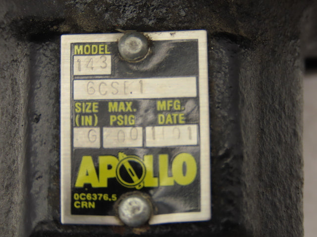 Apollo 143 6CSE1 6" Butterfly Valve Lug Style CF8M Stainless Disc No Handle