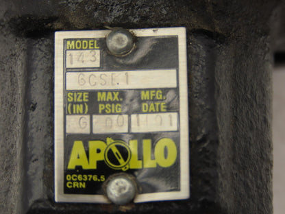 Apollo 143 6CSE1 6" Butterfly Valve Lug Style CF8M Stainless Disc No Handle