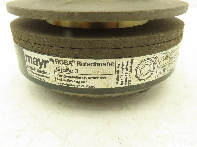 Mayr Roba-RN .3/100.210 Slip Hub Safety Clutch 30mm Keyed Bore