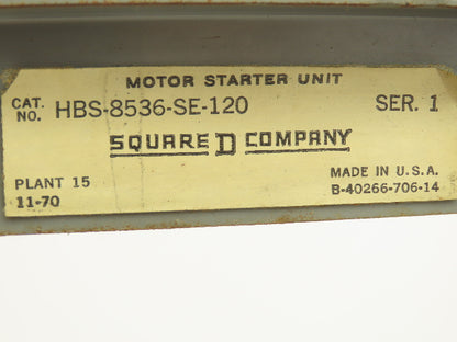 Square D 8536 Motor Starter Contactor Size 3 50Hp 3PH 600V 120V Coil Enclosure
