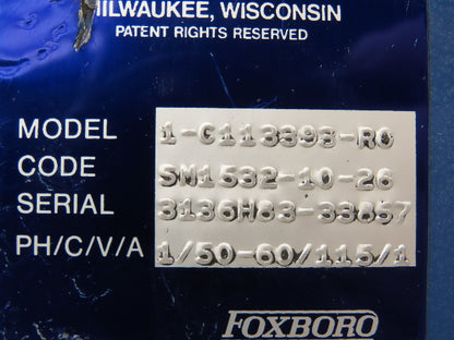 Foxboro/Jordan 1-C113393-R0 Rotary Actuator 3/4"Shaft SM1532-10-26