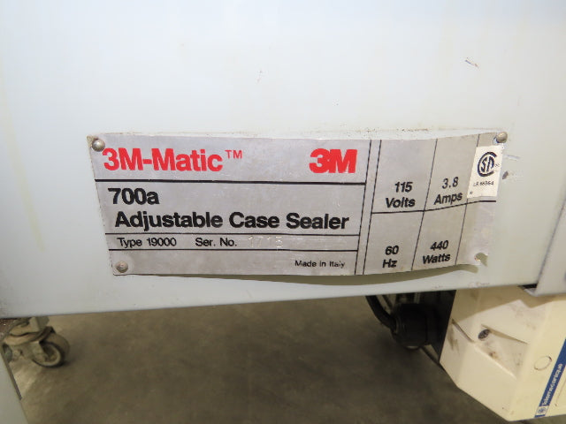 3M-Matic 700A Carton Sealer Adjustable Case Sealing System 115V Top Only Taper