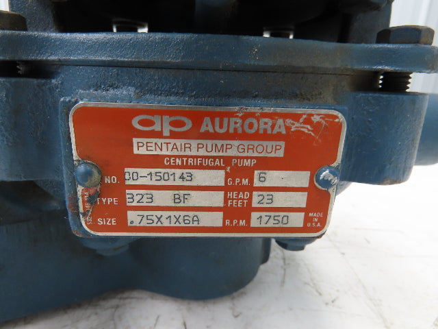 Aurora Pentair 323 BF Vertical Centrifugal Pump 6 GPM 3/4"x1x6A 1Hp 230/460V 3PH