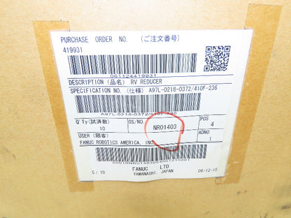 Nabtesco Fanuc A97L-0218-0372/410F-236 Vigo Drive Reduction Gear RV-410F-236.37