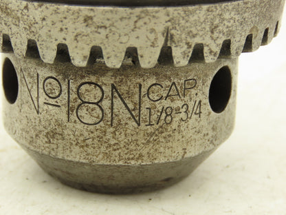 Jacobs No 18N Drill Chuck Heavy Duty Ball Bearing 1/8-3/4" Cap No 4 Morse Shank