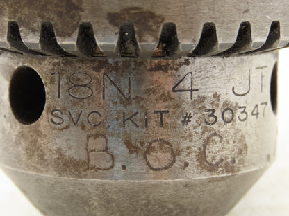 Jacobs 18N 4 JT Drill Chuck Heavy Duty Ball Bearing 1/8-3/4" Cap 4 Morse Shank