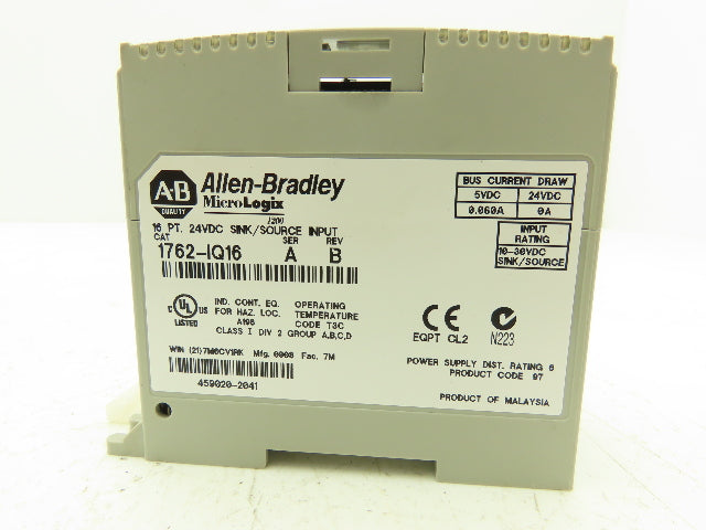 Allen Bradley 1762-IQ16 MicroLogix Sink/Source Input 16 Pt Lot of 4 *Read*