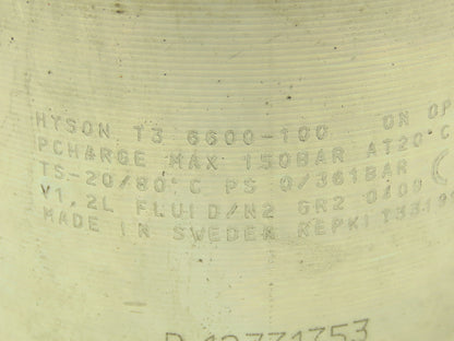 Hyson T3 6600-100 Nitrogen Gas Spring Cylinder 3.94"Stroke 75mm Rod Dia