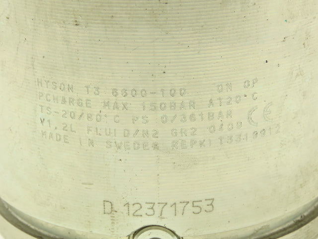 Hyson T3 6600-100 Nitrogen Gas Spring Cylinder 3.94"Stroke 75mm Rod Dia