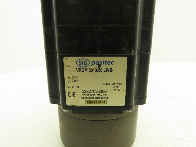 Berger Lahr VRDM 3913/50LWB Sig Positec Servo Stepper Motor 325V 6Nm w/24V Brake
