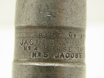 Jacobs 20N Drill Chuck Heavy Duty Ball Bearing 3/8-1" Cap No 4 Morse Shank