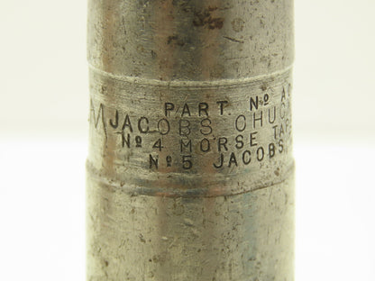 Jacobs 20N Drill Chuck Heavy Duty Ball Bearing 3/8-1" Cap No 4 Morse Shank
