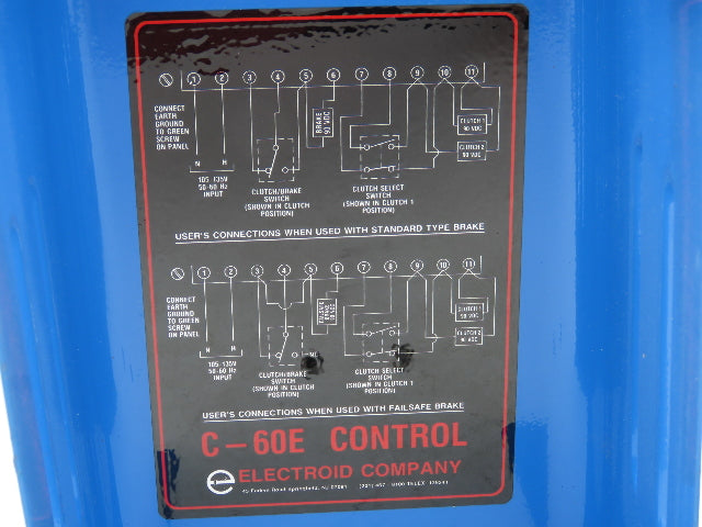 Electroid Control C-60E Power Supply 120VAC 1A 50/60Hz Output 0-90VDC .5A