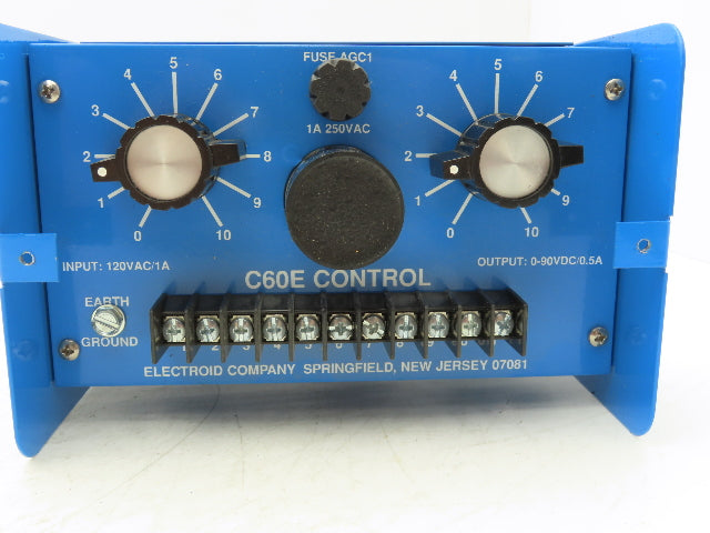 Electroid Control C-60E Power Supply 120VAC 1A 50/60Hz Output 0-90VDC .5A
