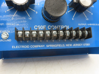 Electroid Control C-60E Power Supply 120VAC 1A 50/60Hz Output 0-90VDC .5A